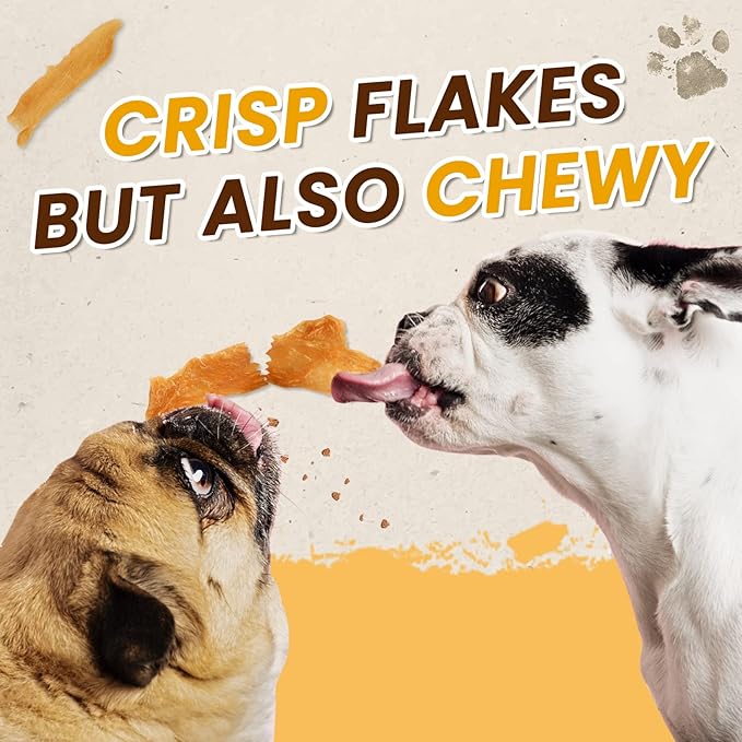 Chicken Jerky Crisp Flakes for Dog Treats, 1% Taurine Added, 6oz (170g), Chip Jerky, High Protein Chicken Dog Training Rewards, Rawhide-Free, Gluten-Free