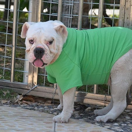 Lovelonglong Bulldog Clothes Dog Clothing Blank T-Shirt Tee Shirts for French Bulldog English Bulldog American Pit Bull Pugs 100% Cotton Skin Care Green B-S