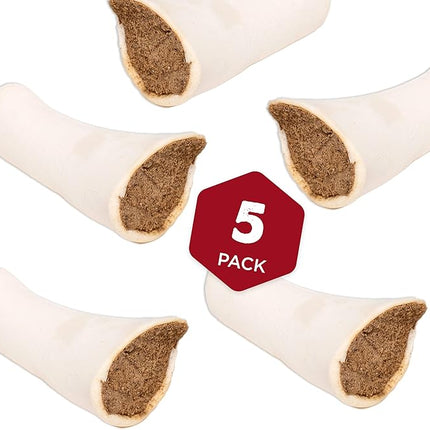Best Bully Sticks 5-6 Inch Pumpkin Sweet Potato Filled Shin Bones for Dogs - 5 Count (Pack of 1) - Easily Digestible, Long-Lasting, Refillable Treat