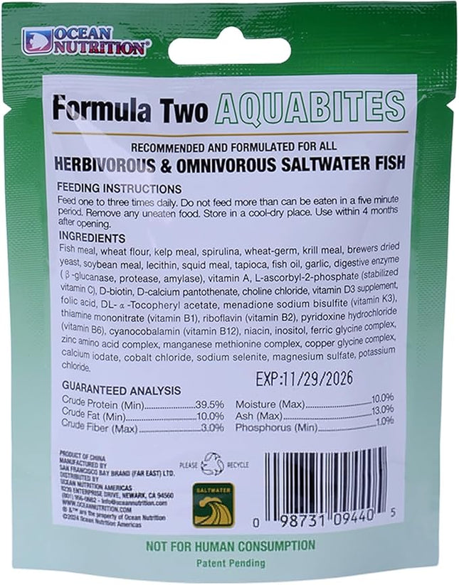 Ocean Nutrition Aquabites Formula One - Fish Food for Saltwater Carnivore and Omnivore, Tropical Fish | Easy Feeding Container | 0.7oz (20g) Small Pellet Fish Food