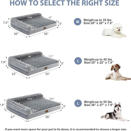 BFPETHOME Orthopedic Dog Bed for Large Dogs-Big Waterproof Sofa Dog Bed with Removable Washable Cover, Washable Pet Bed with Waterproof Lining and Nonskid Bottom,Pet Bed for Large Dogs