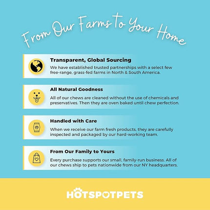 hotspot pets 6-7 Inch USDA Certified Facility Rawhide Dog Chew Bones - Choice of 10, 20, 30 Packs - from Grass Fed Brazilian Cows - Promotes Dental Hygiene and Good Behavior (30 Count)