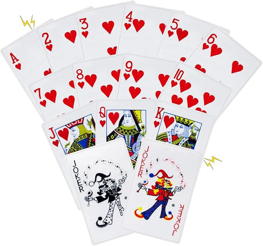 15PCS Funny Poker Dog Toys- Plush Interactive Toys with Crinkle Paper for Small, Medium Puppies- Fun Novelty Play- Cool Stuffed Gifts for Dog Birthday(Red)