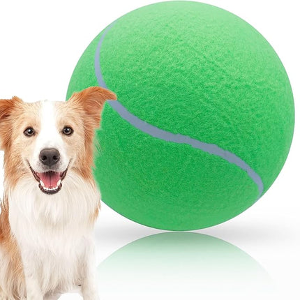 Big Tennis Ball for Dogs, Giant Dog Tennis Ball Toy Large Outdoor Sports Gift for Small Medium Large Dog (Green, 9.5 inch)