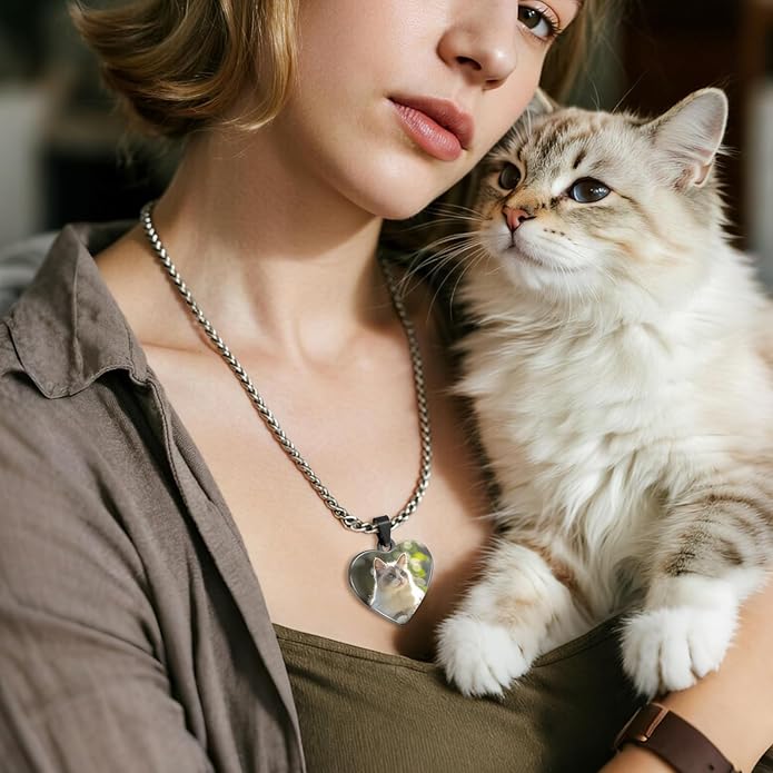 Custom Pet Necklace, Personalized Dogs Necklaces for Women, Dogs Remembrance Jewelry, Picture Necklace Personalized Photo, Customized Dog Memorial Gifts for Loss of Dog