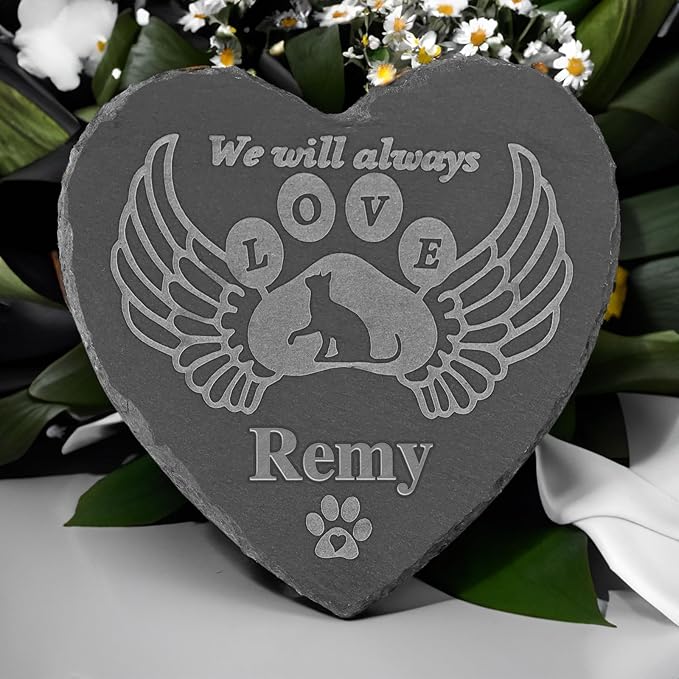 Pet Memorial Stones for Cats, Cat Gifts Loss of Cat, Sympathy Gift, Remembrance Gift Bereavement Passed Away In Memory 4''×4''/10×10cm
