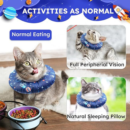 Cat Cone Collar Soft, Waterproof Cat Recovery Collar for Wound Healing Cute Donut Adjustable Kittens Cones to Stop Licking Comfortable Neck Elizabethan Collars for Cats Kittens After Surgery