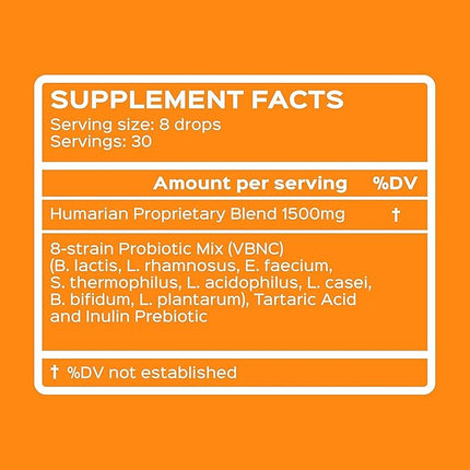 Humarian Probonix Liquid Probiotics for Dogs - 8-Strain Dog Probiotic Drops to Fortify Canine Gut Health, Dental Health, Immunity and More - 30-Day Supply - Liver Flavor