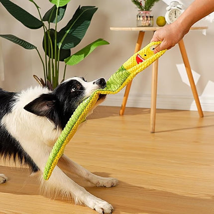 Dog Toy Pack for Large Dogs, (3-Pack) Stuffless Dog Toys for Aggressive Chewers, Extra Long Durable Squeaky Dog Toy, Dog Puzzle Toy for Small, Middle, Large Breed