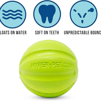 Hyper Pet Fetching Dog Toys - Throwing Ball Dog Toy Made with EVA Foam - Lightweight & Floats on Water,Green