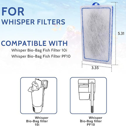 9 Count Assembled Medium Filter Cartridges Compatible with Tetra Whisper Bio-Bag Filters 10i PF10 Reptofilter 90 GPH Medium Replacement Filter Cartridges for Whisper Filter & Aquariums