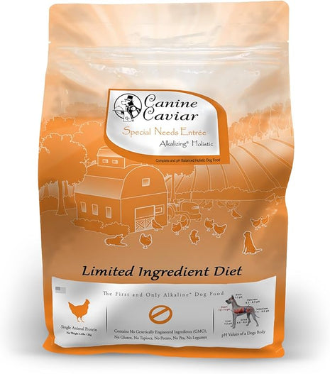 Canine Caviar - Special Needs: Chicken & Brown Rice Alkaline Dry Dog Food, Limited Ingredients, Gluten-Free, Based on Science & Research, Veterinary Alternative Diet (4.4 Pound Bag)