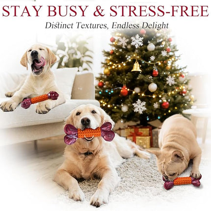 Apasiri Dog Toys for Aggressive Chewers Peanut Butter Flavored, 8" Tough Dog Chew Bone, Nylon & Rubber Chew Toy, Dog Bone Toy for Large Medium Breed 20-80lbs