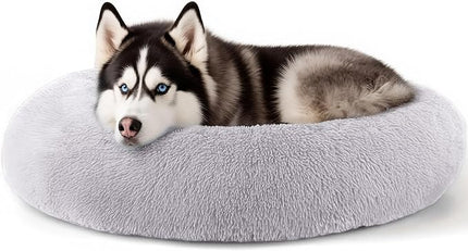Extra Large Dog Beds, 36 Inch Human Dog Anxiety Relief Comfort Bed, Indestructible & Chew Proof Pet Beds (Light Grey)