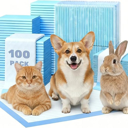 FluffyDream Super Absorbent Waterproof Dog and Puppy Pet Training Pad, Housebreaking Pet Pad,Blue (13"x17.7"(100PCS))