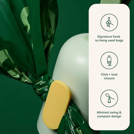 Earth Rated Dog Poop Bag Holder, Durable and Guaranteed Leakproof, Unscented, Dispenser with Starter Roll