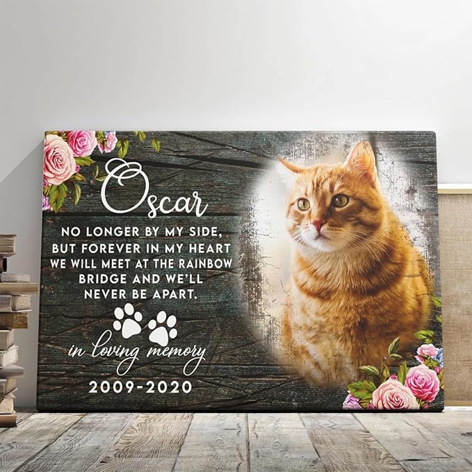 Dem Canvas Personalized Photo Canvas Prints, Dog Loss Gifts, Forever In My Heart, Pet Memorial Gifts, Dog Death Sympathy Gifts, Dog Passing Away Loss Gift Dog Grieving Gifts (36x24)