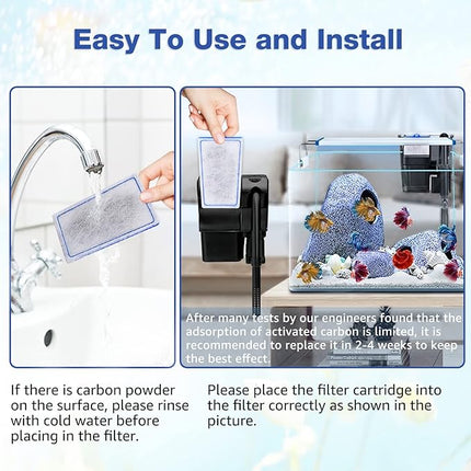 9 Count Assembled Medium Filter Cartridges Compatible with Tetra Whisper Bio-Bag Filters 10i PF10 Reptofilter 90 GPH Medium Replacement Filter Cartridges for Whisper Filter & Aquariums