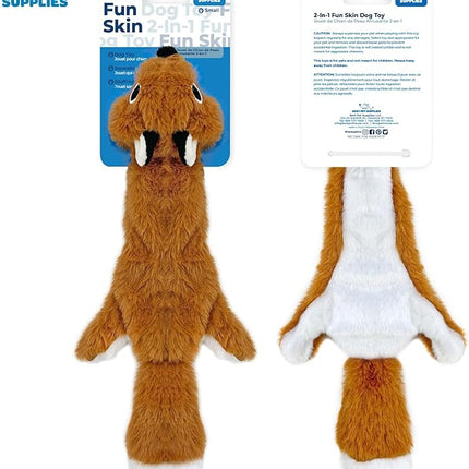 Best Pet Supplies Squeaky Dog Toys with Soft Durable Fabric for Small, Medium and Large Pets Interactive Toy for Indoor Play, Supports Active Biting and Play - Fox, Raccoon, Small