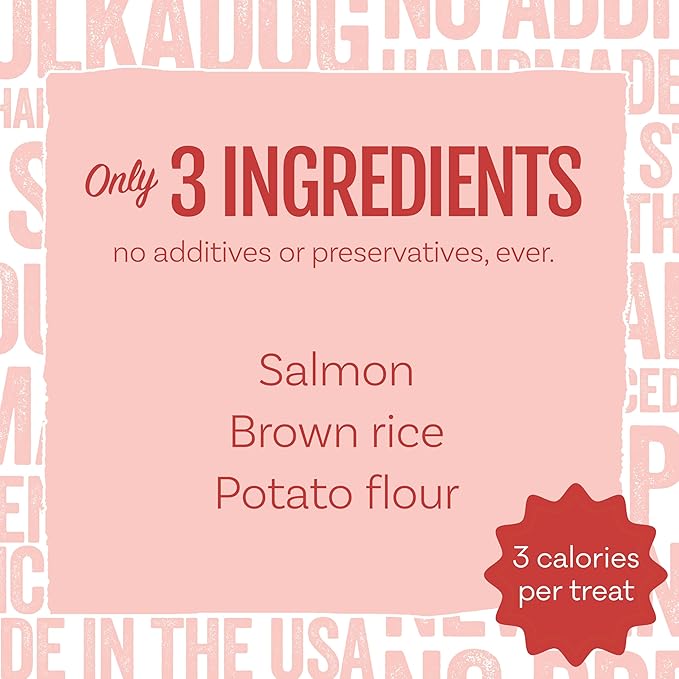 Polkadog Salmon Says Training Bits - Omega-3 Rich, Low Fat Healthy Dog Treat - Digestible, Vitamin & Mineral Packed Dog Snacks - Crunchy 3-Ingredient Treat, Ideal for Dogs with Allergies - 7oz