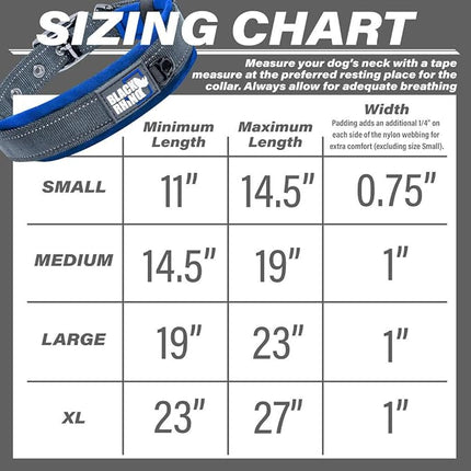 Black Rhino Dog Collars for Medium Dogs - Adjustable Reflective Heavy Duty Dog Collar with Ultra-Soft Neoprene Padding - Weatherproof, Durable, and Comfortable - Ideal for Active Dogs - Blue and Gray