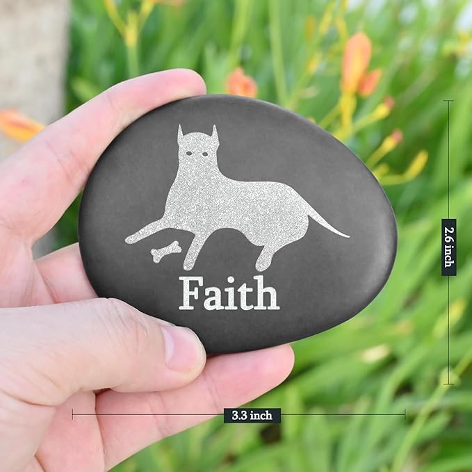 Personalized Memorial Stones for Pets - Dog Sympathy Gifts - Pet Memorial Gifts - Bereavement Gifts for Loss of Pet Dog - Personalized Dog Memorial Stone - Pet Loss Gifts - Dog Memorial Gifts