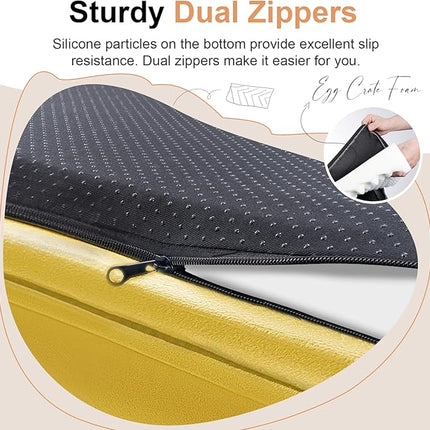 Large Dog Bed Orthopedic Washable: Jumbo Dog Bed Bolster Extra Large Dogs Egg Crate Foam Sofa Couch Waterproof Removable Cover - Ginger