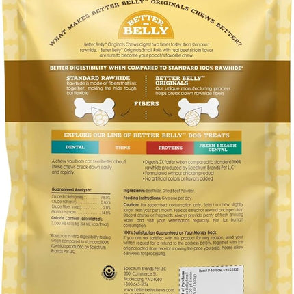 Better Belly Originals, Real Beef Sirloin Flavor, Small Rolls, Dog Chews, 20Count (P-50050NC)
