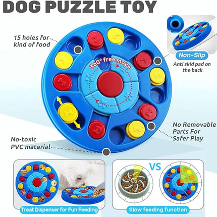 Dog Puzzle Toys Interactive Puzzle Game Dog Toy for Smart Dogs IQ Stimulation Treat Puzzle Toy for Dogs Treat Training,Puzzle Slow Feeder to Aid Pets Digestion (Advanced Level 2-3)