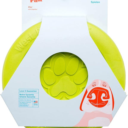 WEST PAW Zogoflex Zisc Dog Flying Disc, High Flying Aerodynamic Disc for Dogs Puppy – Lightweight, Floatable Disc for Fetch, Tug of War, Catch, Play – Doubles as Food/Water Bowl, Large, Granny Smith