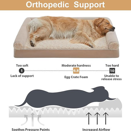BFPETHOME Dog Beds for Large Dogs, Orthopedic Dog Bed for Medium Large Dogs,Big Waterproof Couch Pet Bed with Removable Washable Cover