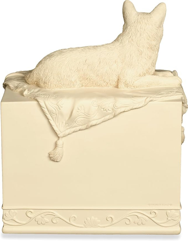 Comfy Hour 7.75" Porcelain Angel Star Pet Urn for Cat, Brown, Pet In Loving Memory Collection