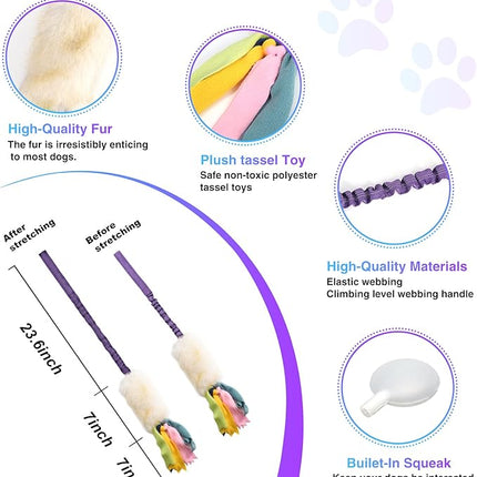 Dog Rope Toys, Nearly Indestructible Dog Rope Toys with Strong Squeak- Ideal Tug of War Interactive Dog Training Toy, Dental Cleaning Chew Toys, Dog Tug Toy for Boredom Suitable for Dogs of All Ages