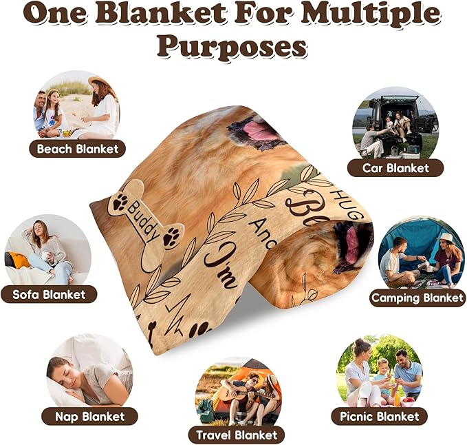 Pet Memorial Gifts for Dogs Cats - Personalized Pet Memorial Throw Blanket with Photo,Loss of Dog Sympathy Gift Bereavement Remembrance Passing Away Gifts,Pet Picture Blanket,Print in USA