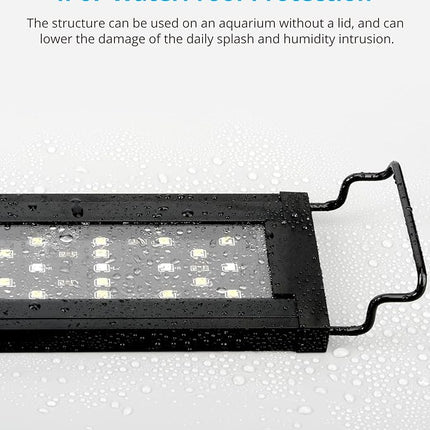 NICREW SkyLED Plus Aquarium Plant Light, Freshwater Fish Tank Light with Ramp Up and Dim Down, Spectrum Adjustable and Lighting Schedule Programmable with Controller, 12-18 Inches, 11 Watts