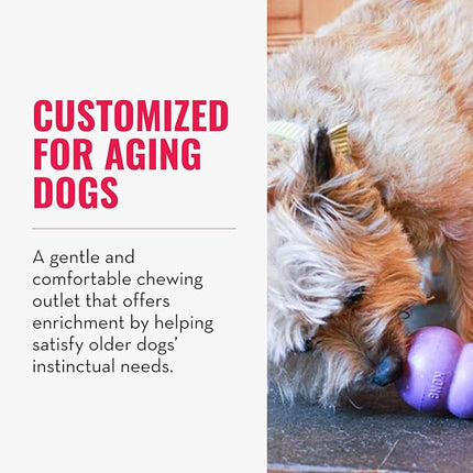 KONG Senior - Dog Toy with Gentle, Natural Rubber - Durable Dog Toy for Older Dogs - Use Treats with Stuffable Chew Toy - Treat Toy for Chewing & Fetching - for Large Dogs