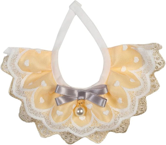 2PCS Dog Cat Collar Pearl Pet Bib Cute Scarfs Necklace Neck Strap for Pet Costume Supplies