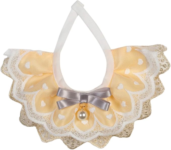 2PCS Dog Cat Collar Pearl Pet Bib Cute Scarfs Necklace Neck Strap for Pet Costume Supplies