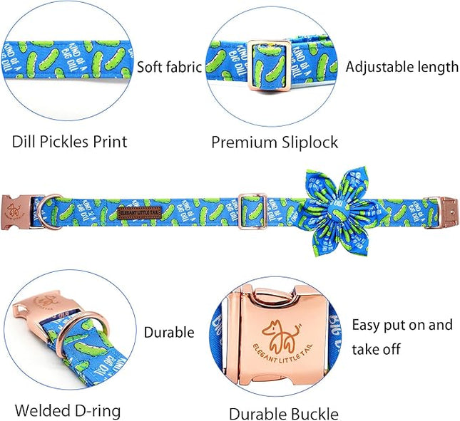 Elegant little tail Dog Collar, Dog Collar with Flower Boy Girl Pet Collar Flowers Soft Durable Dog Flower Collar for X-Small Dogs