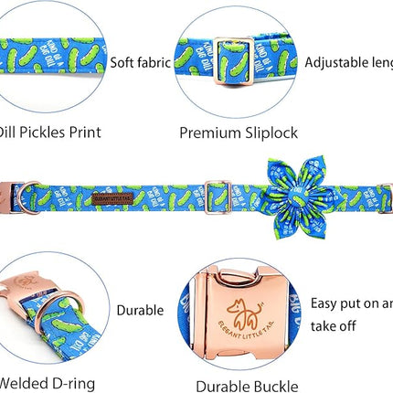 Elegant little tail Dog Collar, Dog Collar with Flower Boy Girl Pet Collar Flowers Soft Durable Dog Flower Collar for Medium Dogs