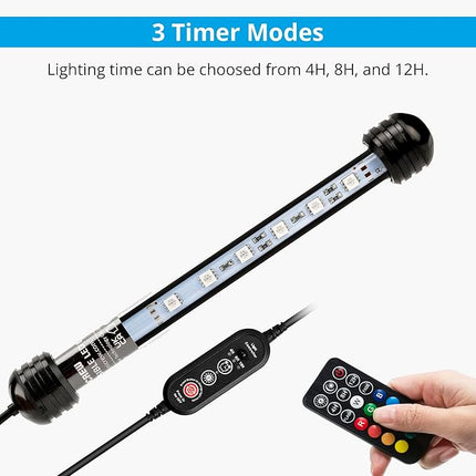 NICREW LED Aquarium Light, 7 Inches Submersible Fish Tank Light, Waterproof Underwater Light with Multicolor Option