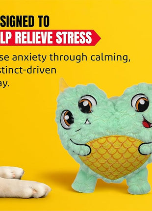 Bite Force - Durable & Strong Dog Toy Blue Two Headed Monster with Squeaker, Kevlar-Reinforced for Aggressive chewers.