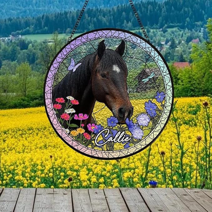 Custom Dog Portrait Stained Glass Suncatcher, Pet Memorial Stained Glass Photo Suncatcher, Staineds Glass Dog Memorial, Loss of Dogs Sympathy Gift Personalized, Pet Loss Gifts /12