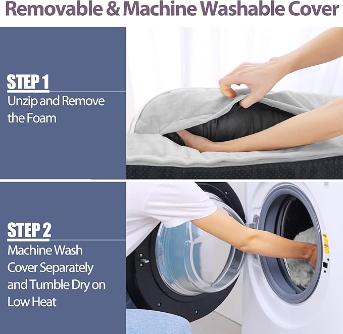 XXL Dog Bed with Bolsters, Orthopedic Dog Bed for Extra Large Dogs, Waterproof Pet Couch Beds XLarge, Big Pet Sofa with Removable Washable Cover, Nonskid Bottom (XX-Large,Grey White)