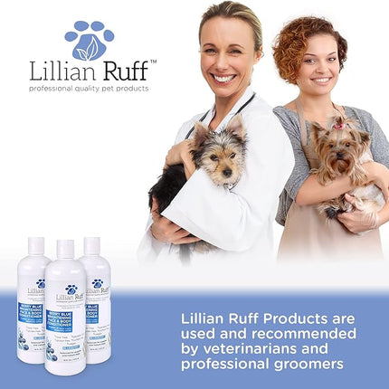 Lillian Ruff PRO Formula Berry Blue Brightening Dog Conditioner - Professional Whitening Conditioner Hydrate Dry Skin, Soften, Detangle, Restore Shine - Provitamin B5, USA Made 16oz