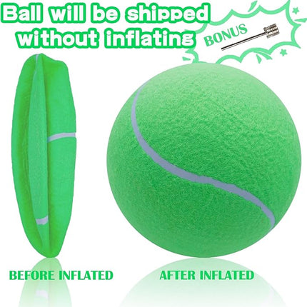 Big Tennis Ball for Dogs, Giant Dog Tennis Ball Toy Large Outdoor Sports Gift for Small Medium Large Dog (Green, 9.5 inch)
