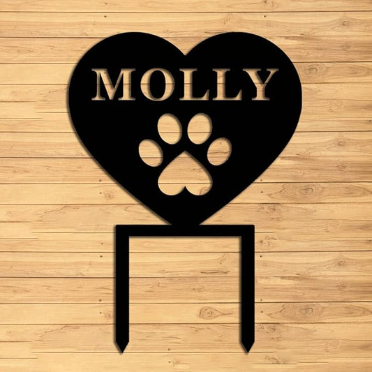 Custom Pet Memorial Stake,Personalized Dog Metal Grave Marker,Dog Garden Plaque for Cemetery Yard,Pet Loss Sympathy Gift