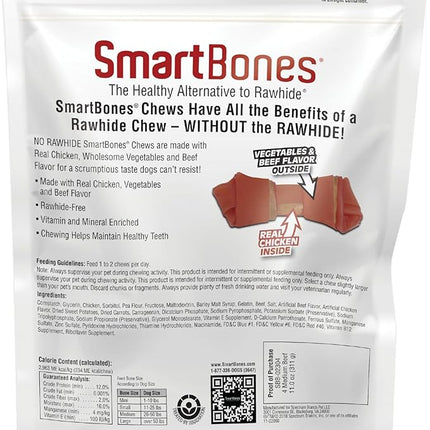 SmartBones Medium Chews With Real Beef 4 Count, Rawhide-Free Chews For Dogs