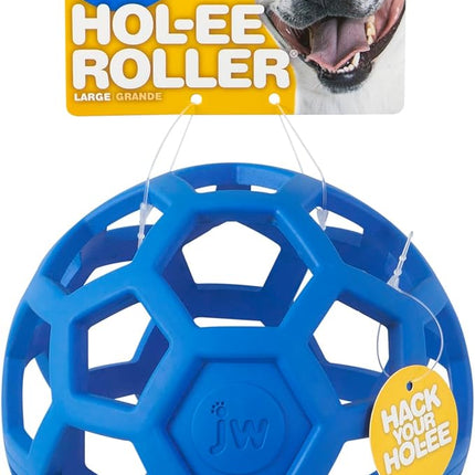JW Pet Hol-ee Roller Dog Toy Puzzle Ball, Natural Rubber, Large (5.5 Inch Diameter), Colors May Vary