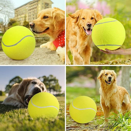 Pomeat Big Tennis Ball for Dogs 9.5" Inflatable Giant Tennis Balls Pet Chew Toy